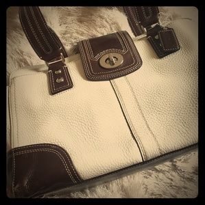 Vintage Coach Chelsea Jayden Ivory Leather Satchel Handbag